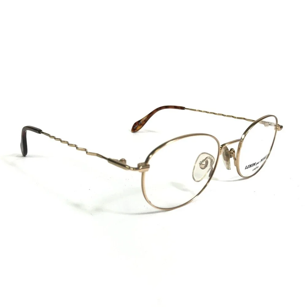 Mikli Eyeglasses Frames 6704 COL 0400 Gold Round Full Wire Rim 48-20-130